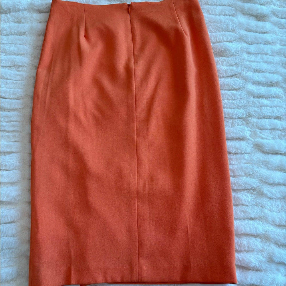 Tahari Arthur S. Levine Crepe Pencil Skirt, Size 4, Orange - Picture 4 of 5